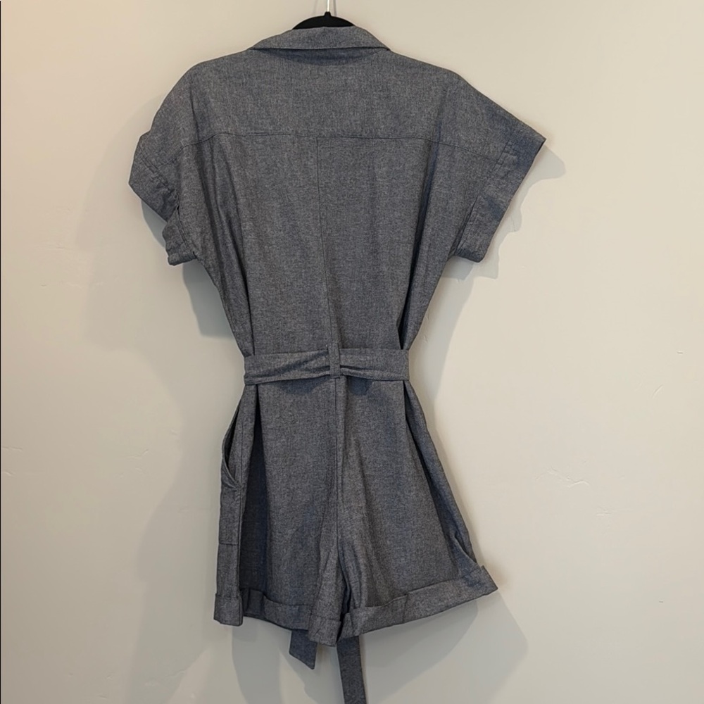 Everyday Ritual Denim/ Gray Button-Up Romper - Picture 6 of 6